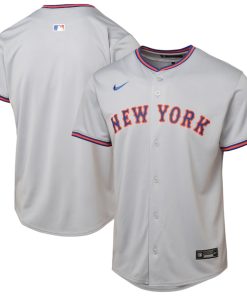 New York Mets Youth Road Limited Jersey - Gray/Royal