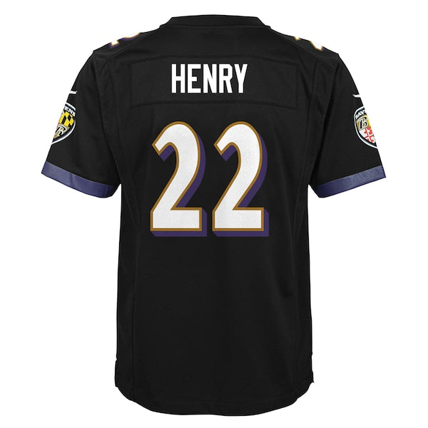 Derrick Henry Baltimore Ravens Nike Youth Team Game Jersey - Black - Image 3