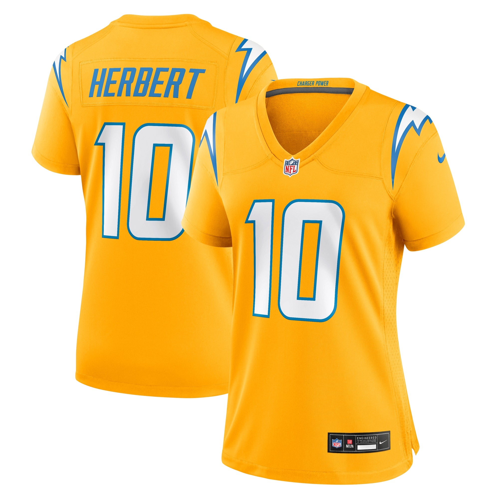 Justin Herbert Los Angeles Chargers Nike Women's Alternate Super Chargers Game Jersey - Navy/Gold - Image 6