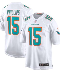 Alternative view of Jaelan Phillips Miami Dolphins Nike  Game Jersey -  White/Aqua