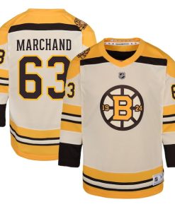 Brad Marchand Boston Bruins Youth 100th Anniversary Replica Player Jersey - Cream