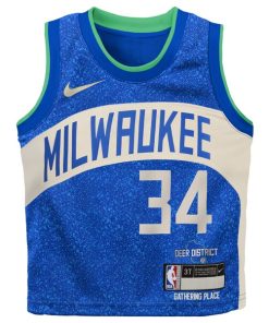 Alternative view of Giannis Antetokounmpo Milwaukee Bucks Nike Toddler Swingman Replica Jersey - City Edition - Royal