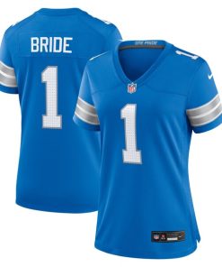 Number 1 Bride Detroit Lions Nike Women's Game Jersey - Blue