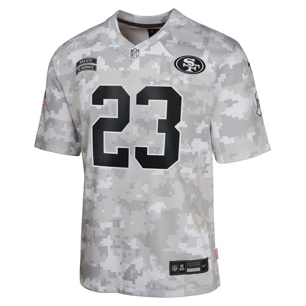 Christian McCaffrey San Francisco 49ers Nike Youth 2024 Salute to Service Game Jersey - Arctic Camo - Image 2