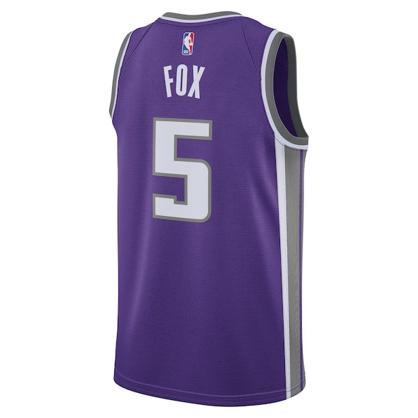 De'Aaron Fox Sacramento Kings Nike Unisex Swingman Jersey - Icon Edition - Purple - Image 3