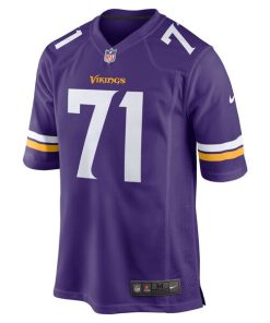 Alternative view of Christian Darrisaw Minnesota Vikings Nike Game Jersey - Purple