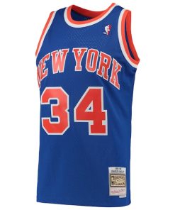 Alternative view of Charles Oakley New York Knicks Hardwood Classics Swingman Jersey - Blue
