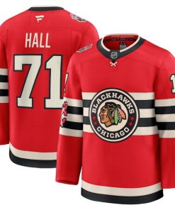 Alternative view of Taylor Hall Chicago Blackhawks  2025 NHL Winter Classic Premium Player Jersey - Red