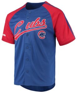 Alternative view of Chicago Cubs Stitches Button-Down Raglan Replica Jersey - Royal