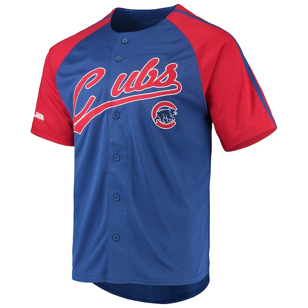 Chicago Cubs Stitches Button-Down Raglan Replica Jersey - Royal - Image 2