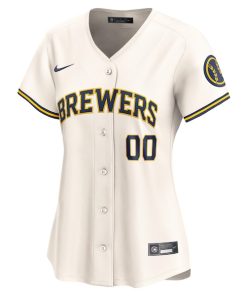 Alternative view of Milwaukee Brewers Nike Women's Home Limited Custom Jersey - Cream