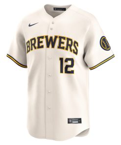 Alternative view of Rhys Hoskins Milwaukee Brewers Nike Home Limited Player Jersey - Cream