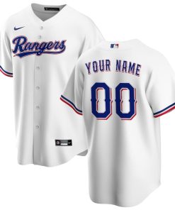 Texas Rangers Nike Home Replica Custom Jersey - White