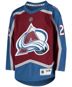 Alternative view of Nathan MacKinnon Colorado Avalanche Youth Home Replica Player Jersey - Burgundy