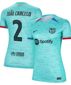 Joao Cancelo Barcelona Nike Women's 2023/24 Third Replica Jersey - Aqua