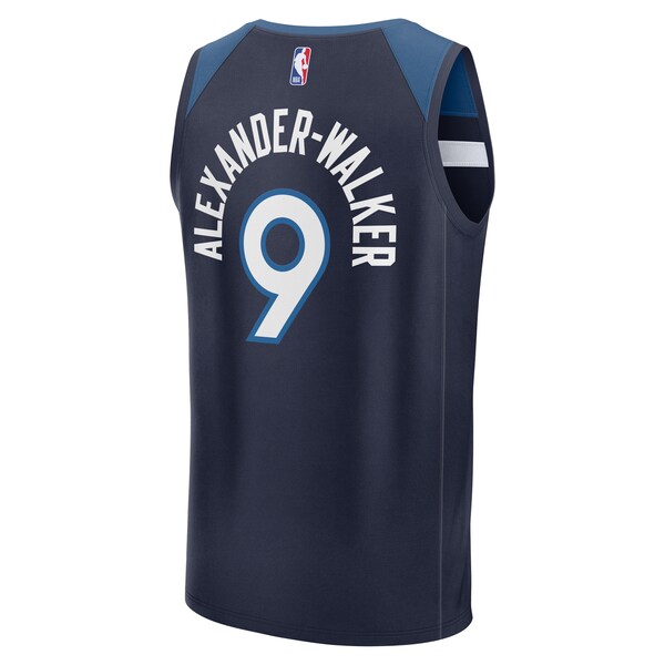 Nickeil Alexander-Walker Minnesota Timberwolves Fast Break Replica Player Jersey - Icon Edition - Navy - Image 3