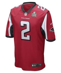 Alternative view of Atlanta Falcons Matt Ryan Nike Red Super Bowl LI Bound Game Jersey