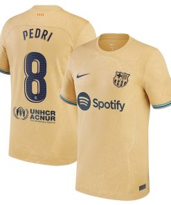 Pedri Barcelona Nike 2022/23 Away Replica Player Jersey - Gold