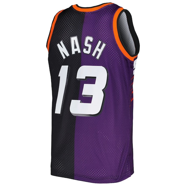 Steve Nash Phoenix Suns Hardwood Classics 1996/97 Split Swingman Jersey - Purple/Black - Image 4