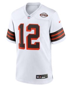 Alternative view of Shedeur Sanders Cleveland Browns Nike 2025 NFL Draft 2nd Alternate Game Jersey - White