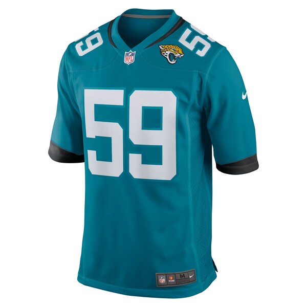 Myles Cole Jacksonville Jaguars Nike Team Game Jersey - Teal - Image 3