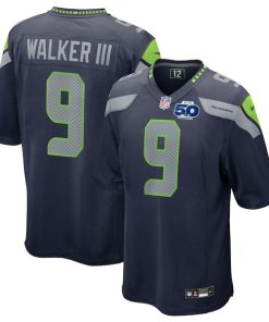 Kenneth Walker III Seattle Seahawks Nike 50th Season Game Jersey - College Navy/Royal/White
