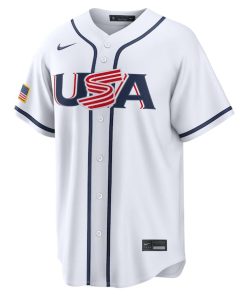 Alternative view of USA Baseball Nike 2026 World Baseball Classic Home Pick-A-Player Jersey - White