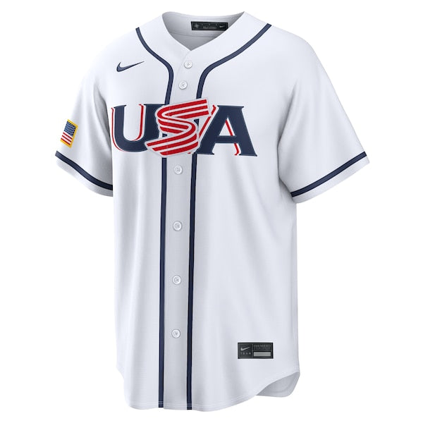 USA Baseball Nike 2026 World Baseball Classic Home Pick-A-Player Jersey - White - Image 2