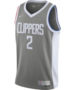 Alternative view of Kawhi Leonard LA Clippers Nike 2020/21 Swingman Player Jersey Gray - Earned Edition