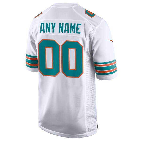 Miami Dolphins Nike Alternate Custom Game Jersey - White/Aqua - Image 4