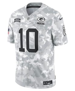 Alternative view of Jordan Love Green Bay Packers Nike 2024 Salute to Service Limited Jersey - Arctic Camo