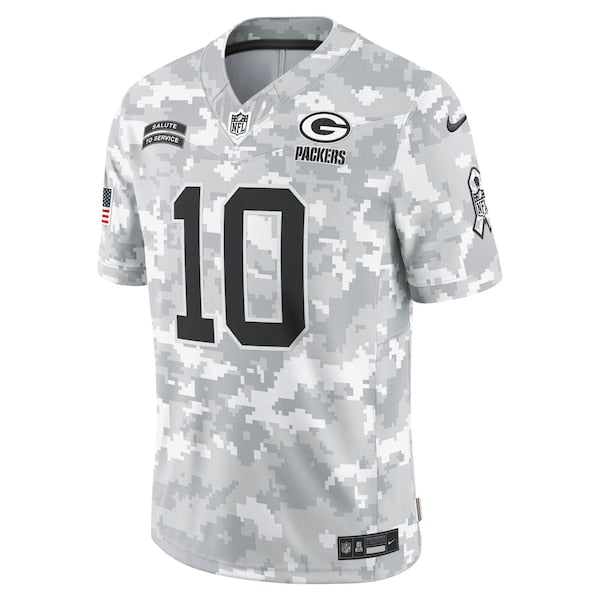 Jordan Love Green Bay Packers Nike 2024 Salute to Service Limited Jersey - Arctic Camo - Image 2