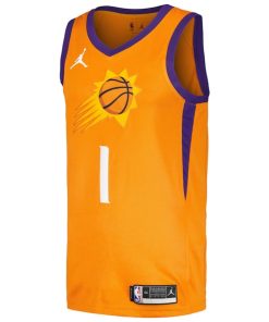 Alternative view of Devin Booker Phoenix Suns Jordan Brand Swingman Player Jersey - Statement Edition - Orange