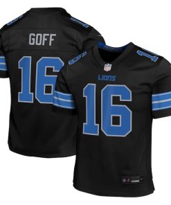 Alternative view of Jared Goff Detroit Lions Nike Youth Alternate Player Game Jersey - Black