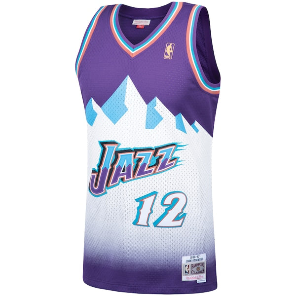 John Stockton Utah Jazz Hardwood Classics Swingman Jersey - Purple - Image 2