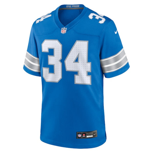 Alex Anzalone Detroit Lions Nike Game Jersey - Blue/Black - Image 3