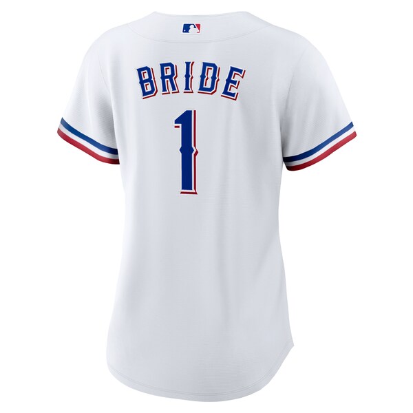 Texas Rangers Nike Women's #1 Bride Home Replica Jersey - White - Image 3