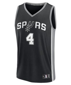 Alternative view of De'Aaron Fox San Antonio Spurs  Youth Fast Break Replica Player Jersey - Icon Edition - Black