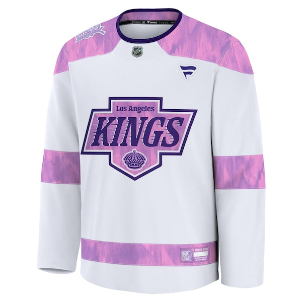 Los Angeles Kings 2024 Hockey Fights Cancer Practice Jersey - White - Image 3