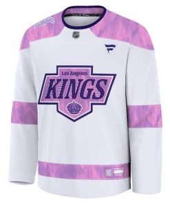 Alternative view of Los Angeles Kings  2024 Hockey Fights Cancer Practice Jersey - White
