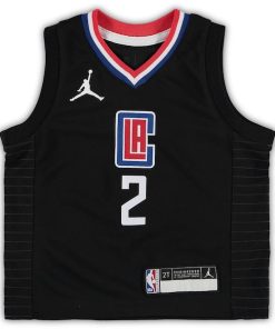 Alternative view of Kawhi Leonard LA Clippers Jordan Brand Toddler 2020/21 Jersey - Black - Statement Edition