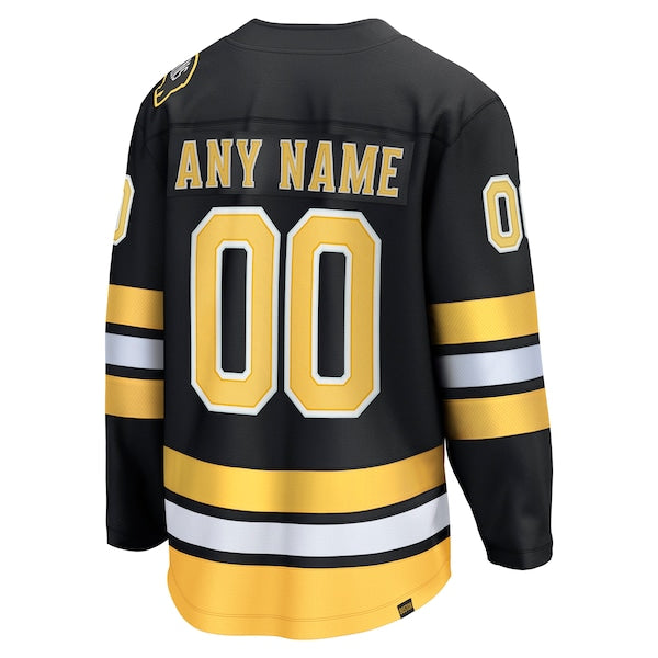 Boston Bruins Home Breakaway Custom Jersey - Black - Image 3