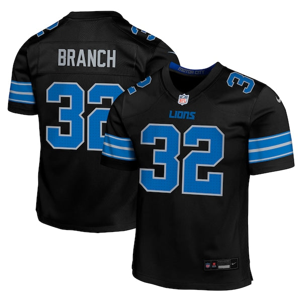 Brian Branch Detroit Lions Nike Youth Alternate Player Game Jersey - Black - Image 3