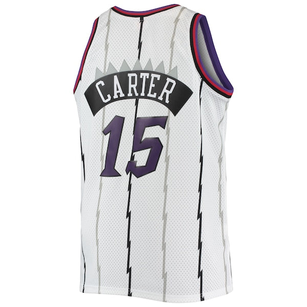 Vince Carter Toronto Raptors 1998/99 Big & Tall Hardwood Classics Swingman Jersey - White/Purple - Image 4