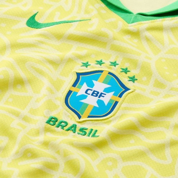 Brazil National Team Nike Youth 2024 Home Stadium Replica Jersey?ยจC Yellow - Image 4