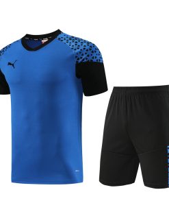 Puma Short Sleeve Training Jersey Set-PD02- Dark Blue/Black