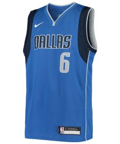 Alternative view of Kristaps Porzingis Dallas Mavericks Nike Youth Swingman Jersey - Icon Edition - Blue