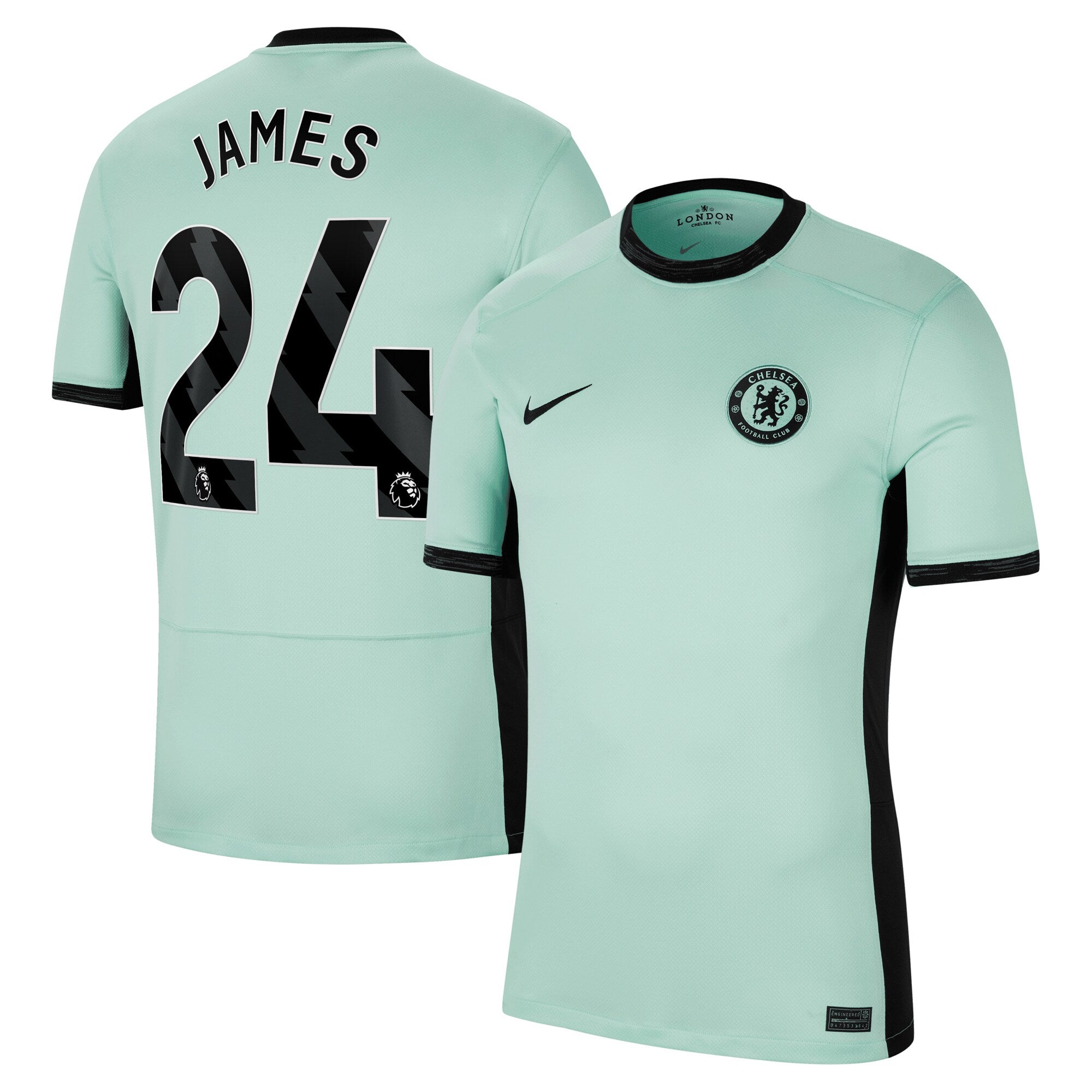 Reece James Chelsea Nike 2023/24 Home Stadium Replica Jersey - Blue/Mint/Navy - Image 7
