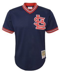 Alternative view of Ozzie Smith St. Louis Cardinals Youth Cooperstown Collection?Mesh Batting Practice Jersey - Navy