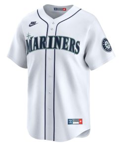 Alternative view of Men's Seattle Mariners Edgar Martinez Nike White Throwback Cooperstown Collection Limited Jersey